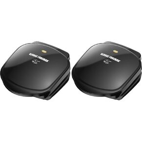George Foreman GR10B 2-Serving Mini Grill & Panini Press, Compact 7.3" x 5.6" Cooking Surface,1–2 Servings, Dorms & Small Kitchens in Saudi Arabia