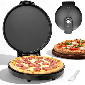 Baker’s Friend Pizza Maker Electric with Temperature Control, Indoor Quesadilla Maker, 12 Inch Electric Pizza Maker Machine for Home, Pizza Cooker, 1400W, Graphite in Kuwait