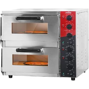 CROSSON ETL listed Commercial Double Deck 16 inch Countertop Electric Pizza Oven with pizza stone, Multipurpose Indoor Pizza oven for Restaurant use,120V/3200W in Saudi Arabia
