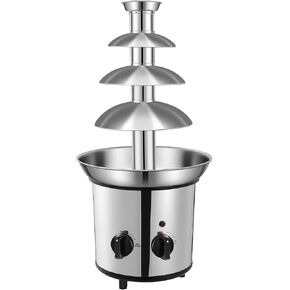 4-Tier Chocolate Fountain Machine with LED, Electric Fondue Fountain for Chocolate, Nacho Cheese & BBQ Sauce, 4LB Capacity for Parties, Weddings & Family Gatherings in Saudi Arabia
