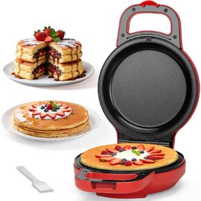 SugarWhisk Flip Pancake Maker Machine, Ceramic Coated Pancake Pan for 6.5 Inch Pancakes, Omelette, Crepe & Quesadilla, Frittata, Double Sided Omelette Pan Nonstick, Red in Saudi Arabia