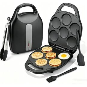 1400W Electric Arepa Maker, Non-Stick Tostiarepa With Complete Kit | Includes Brush, Spatula & Tongs, 1400W Fast Heating With Non-Stick Plates For Arepas, Tostiarepa & Mini Pancakes in Saudi Arabia