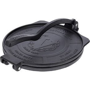 Victoria 10-Inch Cast Iron Tortilla Press HD Spherrous Iron | Commercial-Grade, Roti Press, Pataconera, Seasoned with Flaxseed Oil, Made in Colombia in Saudi Arabia