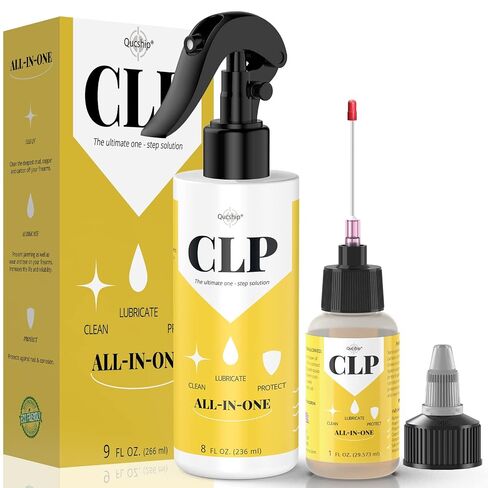 Gun Cleaning Kit, CLP Gun Oil and Cleaner Lubricant, 2oz & 1oz Needle Oiler | Rust Prevention Gun Cleaner, Safe & Odorless, Removes Carbon & Residue, Cuts Friction & Wear, -65°F to 400°F, Metal & Polymer in Saudi Arabia