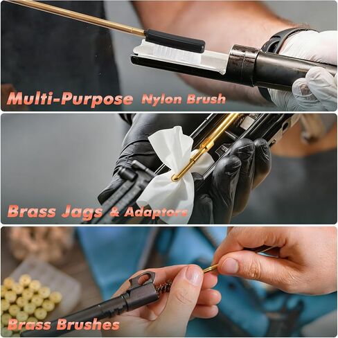 Keze Gun Cleaning Kit 9mm,.22,.357,.38,.45 with Gun Oil 1 oz. & CLP Cleaner Lubricant 2 oz. Handgun Shotgun Rifle and Pistol Cleaning Kits with Caliber Brass Brush and Brass Jag Adapter Portable Case in Saudi Arabia