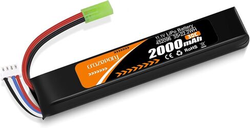 11.1V Airsoft Battery 3S LiPo Battery 2000mAh with Mini Tamiya Connector | Crazepony Rechargeable Airsoft Battery 30C with JST XH Connector for Model Airsoft Rifle in Kuwait