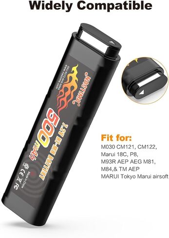 NASTIMA 2/3N 6S 7.2V 500mAh Ni-MH Airsoft Battery for CM030 CM121 | for CM122, GF13, Marui 18C, P8, M93R AEP AEG M81, M84 & TM AEP Airsoft Guns Toy in Kuwait