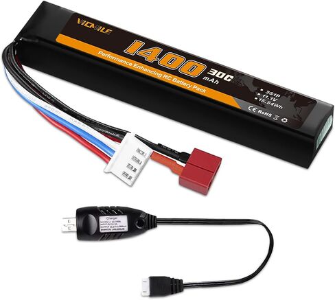 3S Airsoft Battery 30C 11.1V 1400mAh Dean-Style T Plug with 11.1V USB Charger Fit for Most Airsoft Model Guns Gel Water Bead Blaster in Saudi Arabia