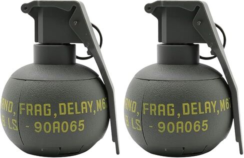 M67 Airsoft Grenade Toys 2Pcs Tactical Grenades Plastic CS Battle Game Toy with Pull Ring for Age 14+ (Green) in Kuwait