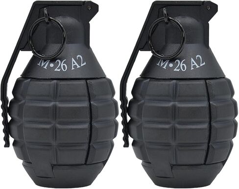 M26A2 Airsoft Grenade Toys 2pcs - Tactical CS Battle Game Toy Hand Grenades With Pull Ring for Age 14+ - Plastic Role Play Model Prop in Saudi Arabia