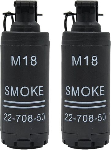 M18 Airsoft Grenade Toys 2Pcs Toy Hand Grenades Plastic CS Battle Game Tactical CS Grenade Pull Ring Toys Role Play Model Prop for Age 14+ in Saudi Arabia