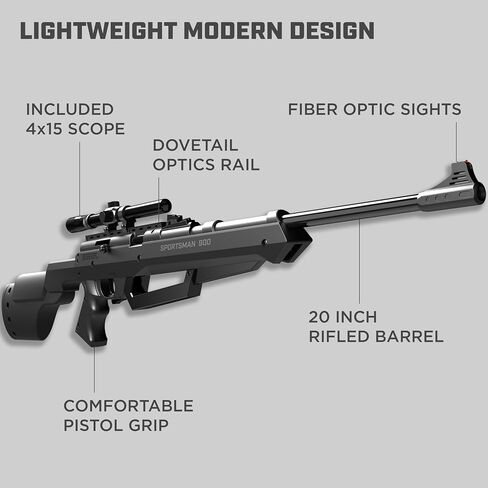 Barra Air Guns Sportsman 900 BB Gun Rifle for Adults, Pellet Rifles for Hunting, 177 Caliber Airgun with Rifle Scope - Shoot Pellets & BBS, 800 FPS in Saudi Arabia