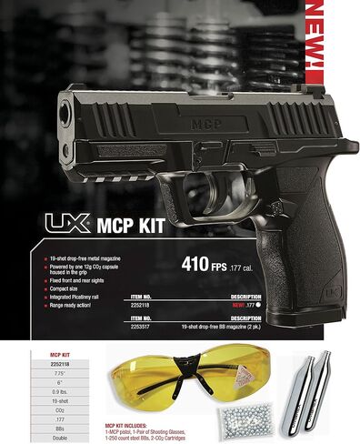 Umarex MCP .177 Caliber BB Gun Air Pistol Kit - Includes BBS, CO2 Cartridges, and Safety Glasses in Saudi Arabia