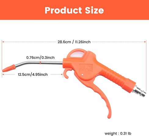 Air Blow Gun Angled Bent Nozzle Pistol Grip (Orange) in Saudi Arabia