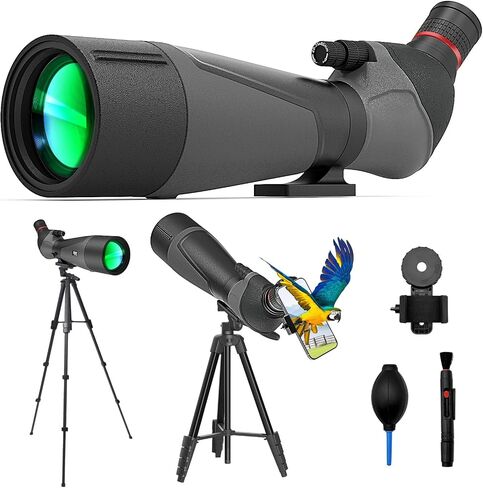 Gosky Falcon 20-60x85 Spotting Scope with Full Size Tripod for Birding | Birding Scope for Target Shooting with Phone Adapter and Cleaning Kit, Long Range Spotter Scope for Wildlife Viewing in Saudi Arabia