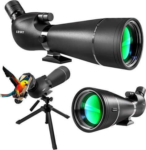 Gosky Falcon 20-60x85 Spotting Scope with Full Size Tripod for Birding | Birding Scope for Target Shooting with Phone Adapter and Cleaning Kit, Long Range Spotter Scope for Wildlife Viewing in Kuwait