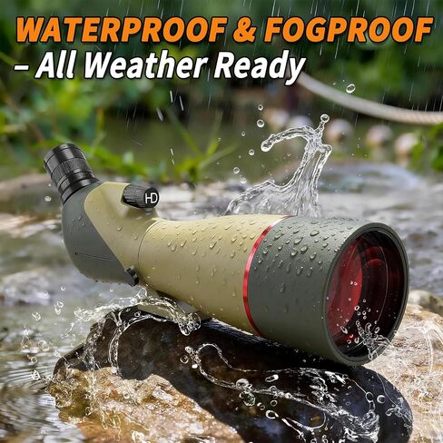 WOSPORTS 85mm Spotting Scope with Tripod, HD BAK4 Porro Prism, Waterproof | Carrying Bag, Phone Adapter Included. Spotting Scope for Hunting, Target Shooting, Bird Watching, Wildlife Viewing in Saudi Arabia