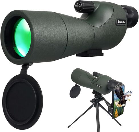 BIBIRE 25-75x60 Spotting Scope with Tripod and Phone Adapter, HD Straight Spotter Scope with Carrying Bag for Wildlife Viewing in Saudi Arabia