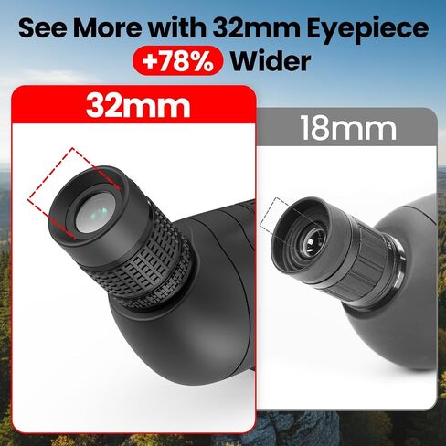 Gosky Flagship 25-75x80 Spotting Scope with Remote Shutter for Birding | Spotter Scope with Triopd, Phone Adapter & Carrying Bag, High Power Zoom for Wildlife Viewing. Angled eyepiece. in Kuwait