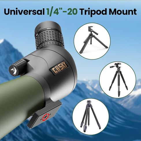 Gosky Flagship 25-75x80 Spotting Scope with Remote Shutter for Birding | Spotter Scope with Triopd, Phone Adapter & Carrying Bag, High Power Zoom for Wildlife Viewing. Angled eyepiece. in Kuwait