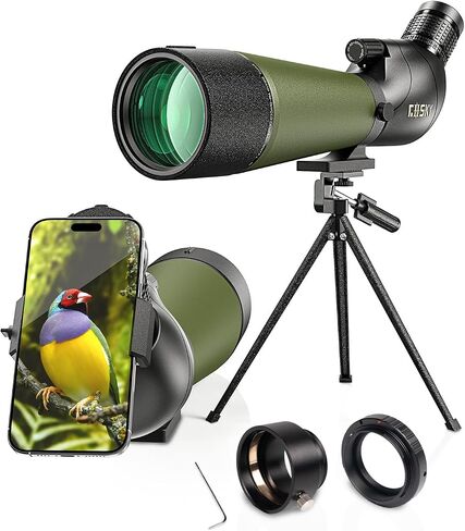 Gosky Updated 20-60x80 Spotting Scope with Tripod, Carrying Bag - BAK4 Angled Scope for Target Shooting Hunting Bird Watching Wildlife Scenery (Phone Mount+SLR Mount Compatible with Canon) 1 in Saudi Arabia
