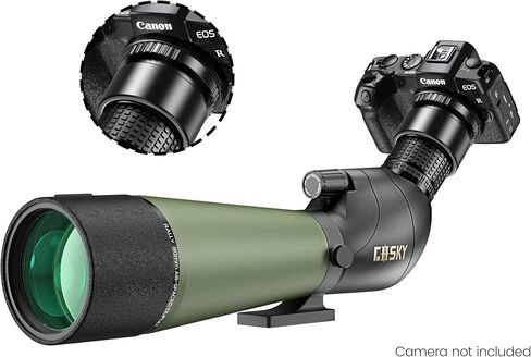 Gosky Updated 20-60x80 Spotting Scope with Tripod, Carrying Bag - BAK4 Angled Scope for Target Shooting Hunting Bird Watching Wildlife Scenery (Phone Mount+SLR Mount Compatible with Canon) 1 in Saudi Arabia