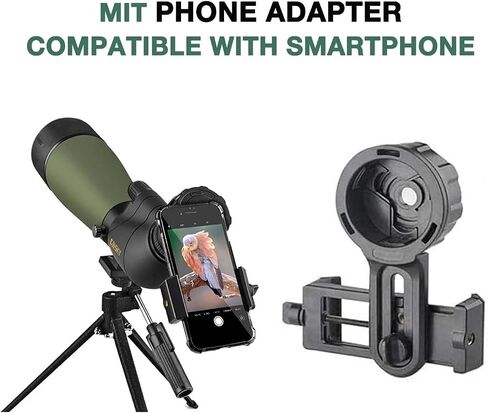 Gosky Updated 20-60x80 Spotting Scope with Tripod, Carrying Bag - BAK4 Angled Scope for Target Shooting Hunting Bird Watching Wildlife Scenery (Phone Mount+SLR Mount Compatible with Canon) 1 in Saudi Arabia