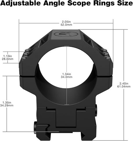 DISCOVERYOPT 34mm 7075 Aluminum Rifle Scope Rings, 0-90 MOA Adjustable Angle, 1.35" High Profile Picatinny Precision Mounts for PRS Long Range Shooting in Saudi Arabia