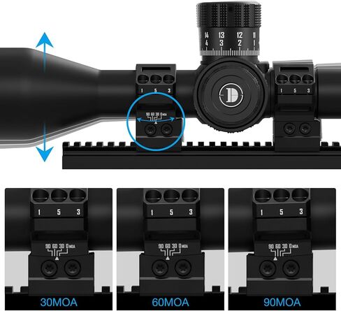 DISCOVERYOPT 34mm 7075 Aluminum Rifle Scope Rings, 0-90 MOA Adjustable Angle, 1.35" High Profile Picatinny Precision Mounts for PRS Long Range Shooting in Saudi Arabia