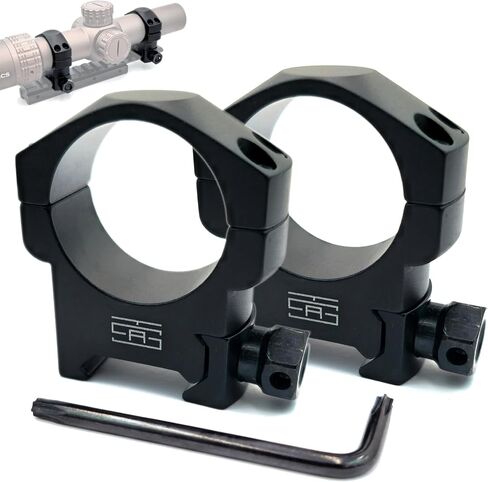 TSA® 30mm (1.18") Scope Rings – Mid Height 1" / 25.4mm – Precision CNC Aluminum – Fits Picatinny & Weaver Rails – Tactical Flashlight & Scope Mounts with Torx Screws & Wrench in Saudi Arabia