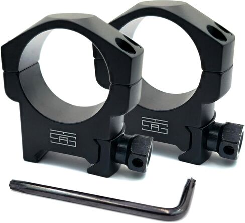 TSA® 30mm (1.18") Scope Rings – Mid Height 1" / 25.4mm – Precision CNC Aluminum – Fits Picatinny & Weaver Rails – Tactical Flashlight & Scope Mounts with Torx Screws & Wrench in Saudi Arabia