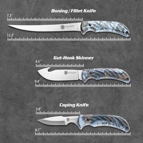 KNINE OUTDOORS Hunting Deer Knife Set Field Dressing Kit | Game Processor Set, 8 pieces, Blue Handle in Saudi Arabia