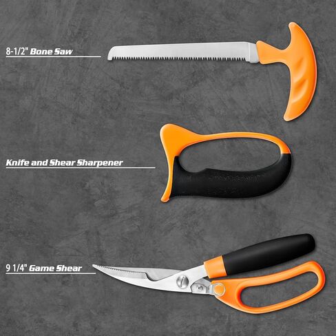 KNINE OUTDOORS Hunting Deer Knife Set Field Dressing Kit Portable Butcher Game Processor Set, 12 Pieces | Portable Butcher Game Processor Set, 12 Pieces in Saudi Arabia