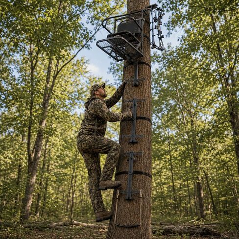 4 Pack Climbing Sticks with 1 Step Aider, 20" Ladder for Hunting | 300 LB Load Capacity Climbing Ladder Saddle Hunting Steps for Tree Stands, Hang On Tree Stand, Saddle Hunting Kit Accessories in Saudi Arabia