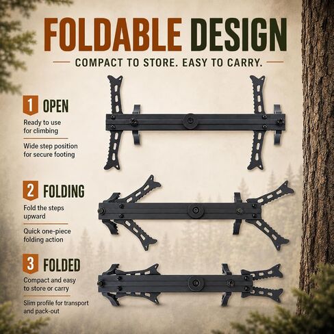 4 Pack Climbing Sticks with 1 Step Aider, 20" Ladder for Hunting | 300 LB Load Capacity Climbing Ladder Saddle Hunting Steps for Tree Stands, Hang On Tree Stand, Saddle Hunting Kit Accessories in Saudi Arabia