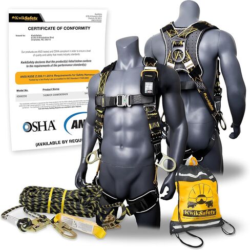 KwikSafety THUNDER DiamondBACK Safety Harness + TSUNAMI 25ft Vertical Lifeline in Saudi Arabia
