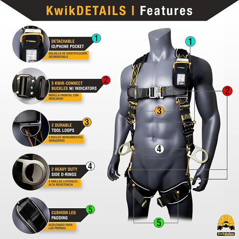 KwikSafety THUNDER DiamondBACK Safety Harness + TSUNAMI 25ft Vertical Lifeline in Saudi Arabia