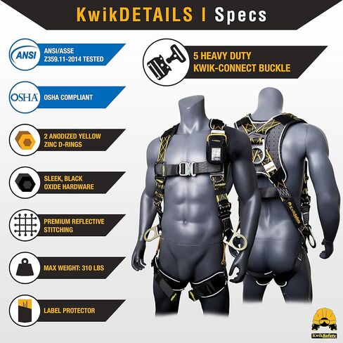 KwikSafety THUNDER DiamondBACK Safety Harness + TSUNAMI 25ft Vertical Lifeline in Saudi Arabia