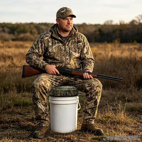 5 Gallon Bucket Seat, Waterproof 360°Swivel Bucket Lid Seat with 3" Thick Seat Foam Cushion, Silent Bucket Seats for Duck Dove Hunting, Ice Fishing, Baseball, Camping, Gardening, Auto Repair in Saudi Arabia