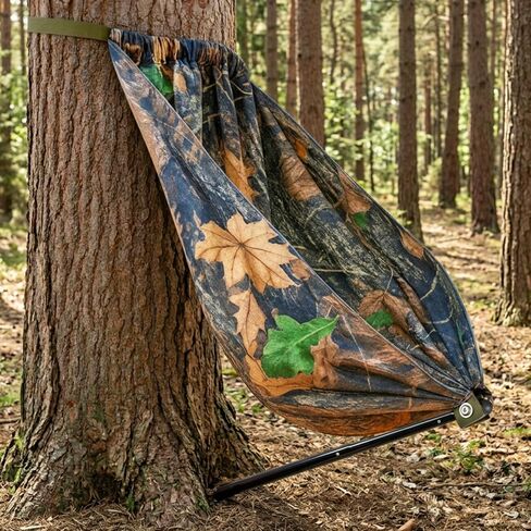 Hunting Hammock Chair, Portable Tree Seat for Deer Ground Hunt, Forest Camo | Foldable, Lightweight Sling Seats, Silent Swivel Chairs, Hunter Accessories in Saudi Arabia