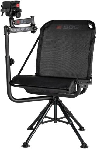 BOG DeathGrip 360 Chair with Lightweight Aluminum Construction, 4 Extendable Legs, DeathGrip Universal Gun Rest, 360 Adjustable Pivoting Seat, and Hands-Free Use During Hunting, Shooting, and Outdoors in Saudi Arabia