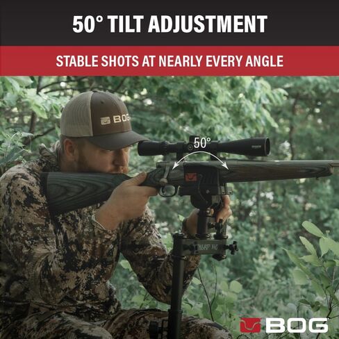 BOG DeathGrip 360 Chair with Lightweight Aluminum Construction, 4 Extendable Legs, DeathGrip Universal Gun Rest, 360 Adjustable Pivoting Seat, and Hands-Free Use During Hunting, Shooting, and Outdoors in Saudi Arabia