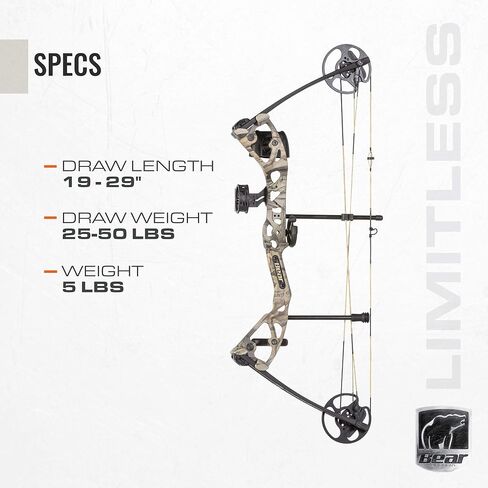 قوس مركب مزدوج الكامة من Bear Archery Limitless - يشمل الجعبة والبصر والراحة، بلد الله in Kuwait