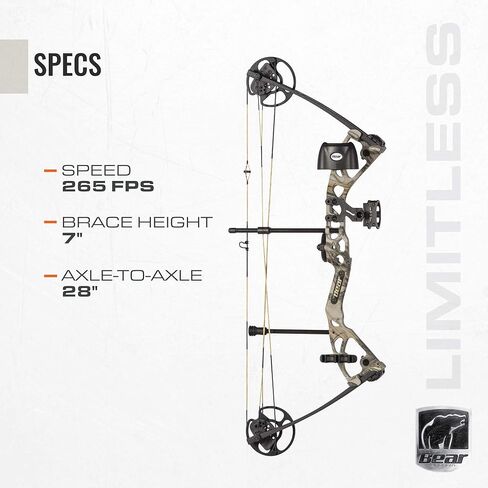 قوس مركب مزدوج الكامة من Bear Archery Limitless - يشمل الجعبة والبصر والراحة، بلد الله in Kuwait