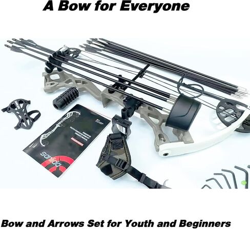 Sanlida Archery Dragon X6 Compound Bow Kit for Youth, Kids & Beginners, Bow and Arrows Set, 19"-28" Draw Length, 15-30 LBS Draw Weight, RH Only in Saudi Arabia