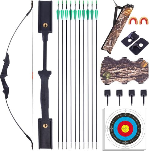 DRMVALG Archery Recurve Bow and Arrow Set for Adults/Youth Beginners | Left & Right Handed, Takedown Bow for Teens, Target Practicing, 20/30/40lbs in Saudi Arabia