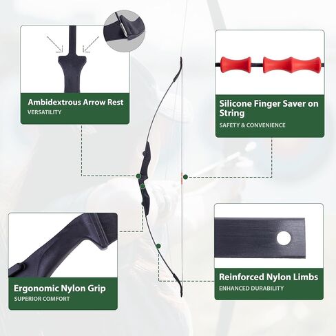 DRMVALG Archery Recurve Bow and Arrow Set for Adults/Youth Beginners | Left & Right Handed, Takedown Bow for Teens, Target Practicing, 20/30/40lbs in Saudi Arabia