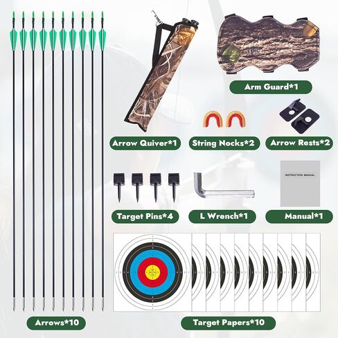 DRMVALG Archery Recurve Bow and Arrow Set for Adults/Youth Beginners | Left & Right Handed, Takedown Bow for Teens, Target Practicing, 20/30/40lbs in Saudi Arabia