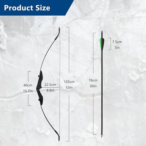 20lbs Recurve Bow and Arrows Set Archery Ambidextrous Bows | Takedown，for Adults/Youth/Beginners Target Practicing in Saudi Arabia