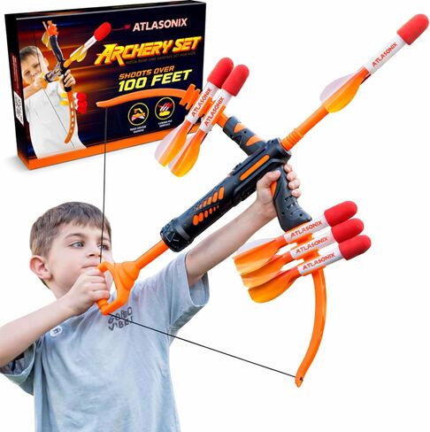Atlasonix Bow and Arrow - Bow and Arrow for Kids | Outdoor Archery Shooting Toy for Boys and Girls Ages 4-12, Fun Outdoor Games for Boys Age 8-12 Birthday in Saudi Arabia